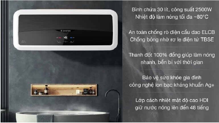 bình nóng lạnh Ariston Slim 30 LUX-D AG+