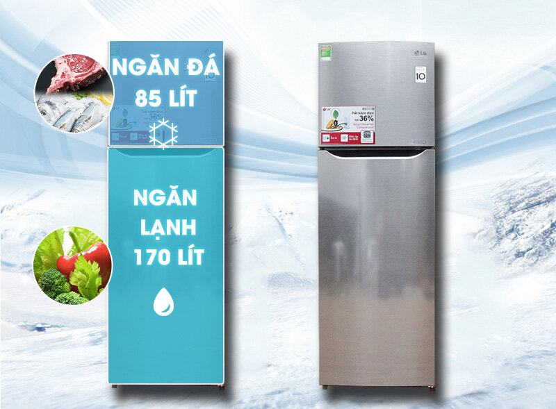 Tủ lạnh LG 255 lít GN-L275PS Tủ lạnh LG 255 lít GN-L275PS