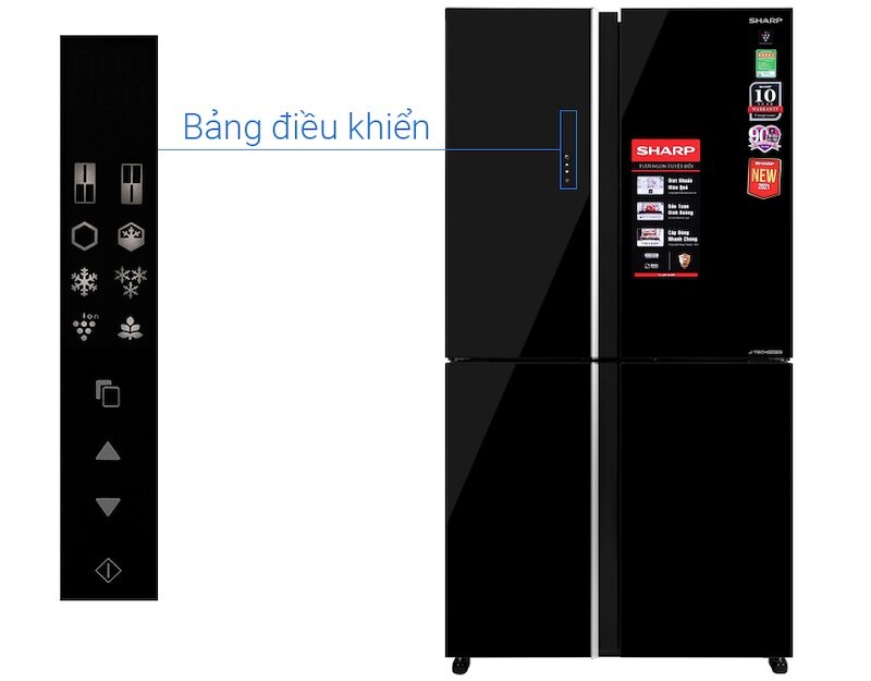 Tiện ích hiện đại tủ lạnh Sharp Inverter 525 lít SJ-FXP600VG-BK (Ảnh: dienmayxanh).