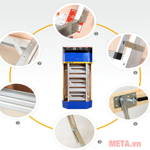 Thang nhôm gác xếp Nikawa LDA-2210