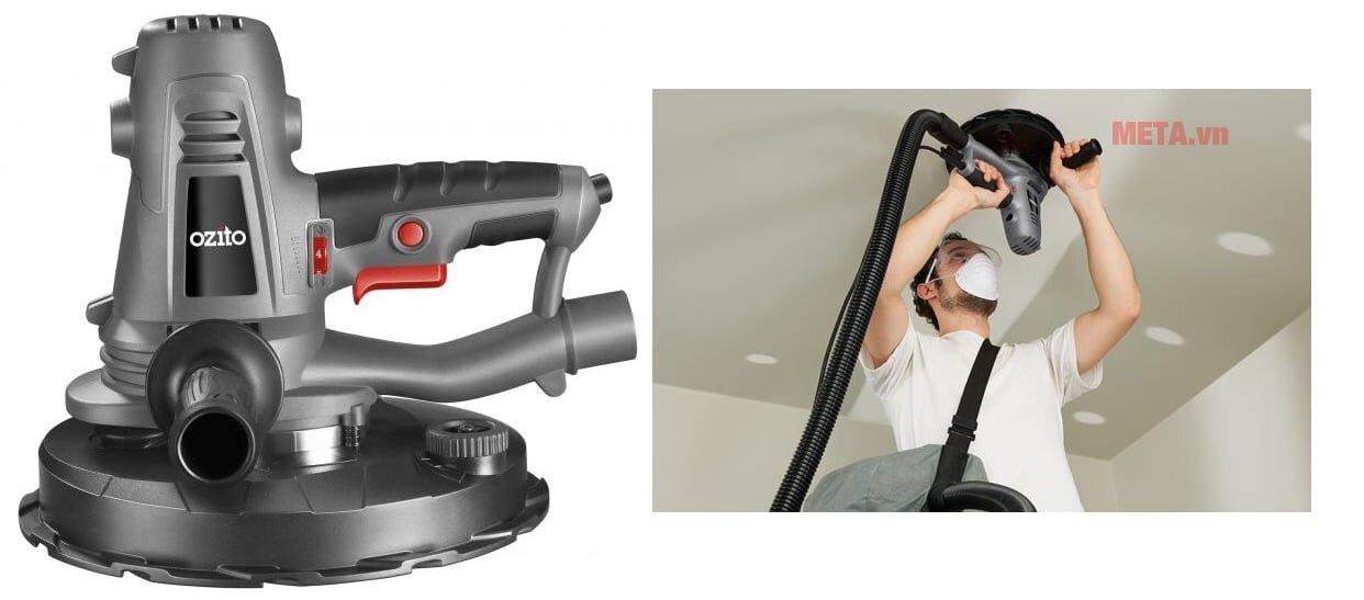 Trọng lượng máy nhỏ gọn, dễ dàng thao tác bằng cả 2 tay Máy chà nhám