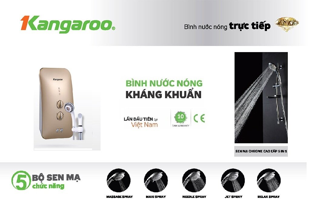 Bình nước nóng trực tiếp Kangaroo KG236Y