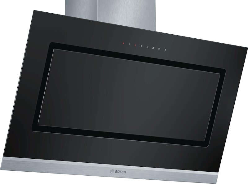 Máy hút mùi kính vát Bosch DWK098G60 độ ồn thấp, hoạt động êm ái (Ảnh: Bosch).