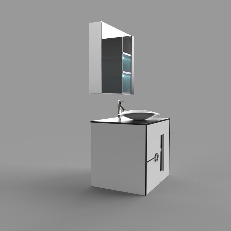 Bộ tủ chậu và tủ gương led size 800mm MOWOEN MW6608-80