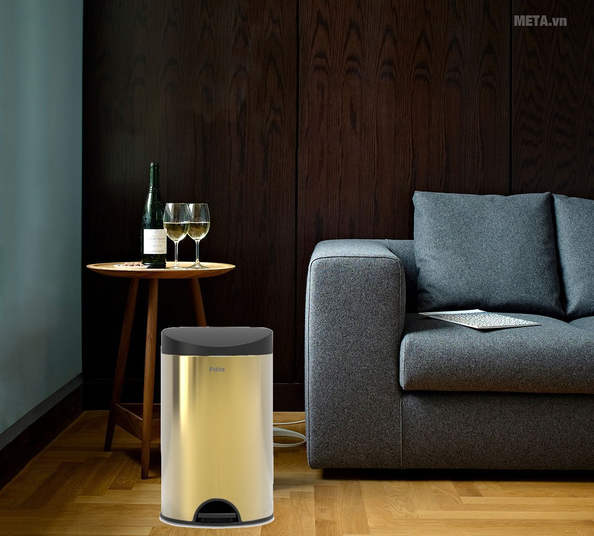 Thùng rác inox đạp tròn nhỏ Fitis RPS1-907 - 12L (Vàng Gold) Thùng rác inox đạp tròn nhỏ Fitis RPS1-907 - 12L (Vàng Gold)