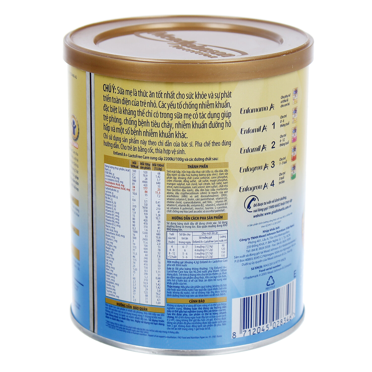  Sữa Enfamil A  Lactofree Care 400g (0 - 12 tháng)