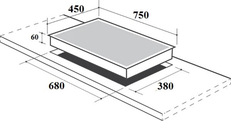 Bếp từ hồng ngoại âm 2 vùng nấu Canzy CZ-TL67B 