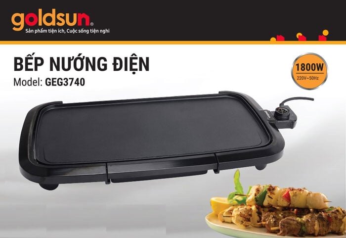 Bếp nướng điện Goldsun GEG3740 có kiểu dáng hiện đại sang trọng