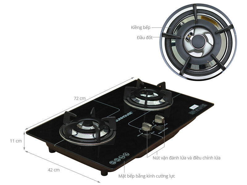 Bếp gas âm Sunhouse SHB-5538