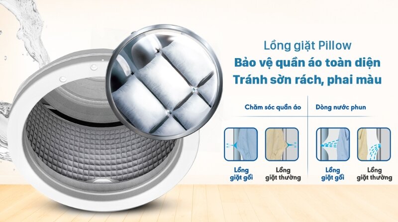 Máy giặt Aqua 9,8 kg AQW-FR98GT.BK lồng giặt