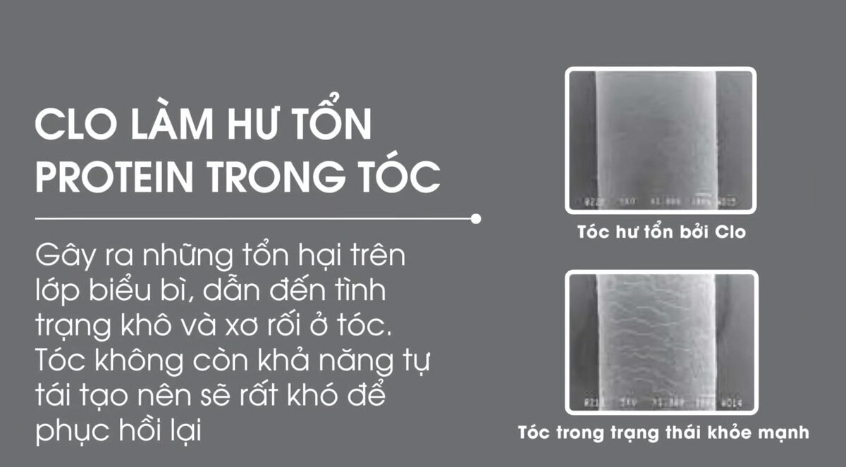 tác hại của clo với tóc