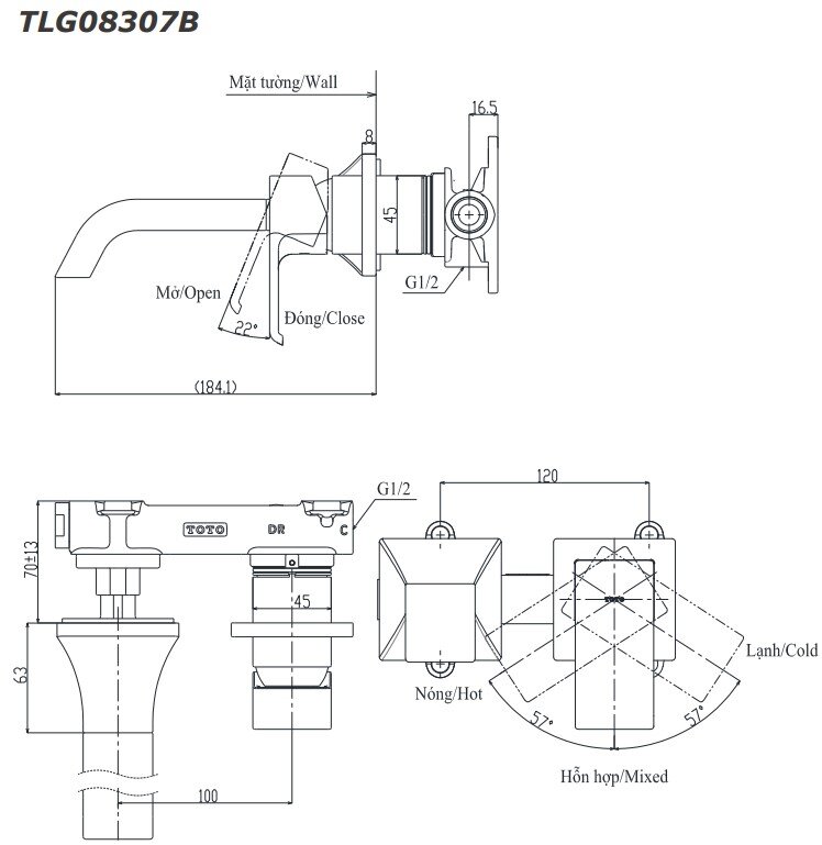 voi-lavabo-gat-gu-nong-lanh-gan-tuong-gc-toto-tlg08307b