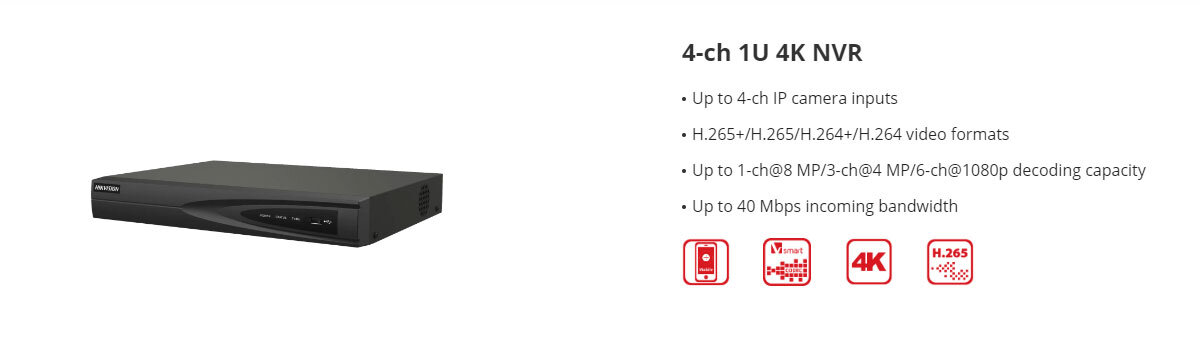 Đầu ghi hình IP 4 kênh Hikvision DS-7604NI-K1(C