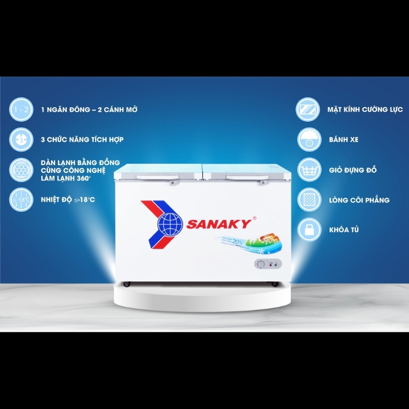 Tủ đông Sanaky 1 ngăn 400 lít VH-4099A2KD