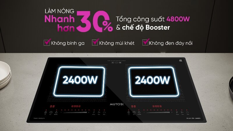 Bếp từ đôi Mutosi MI-268KA