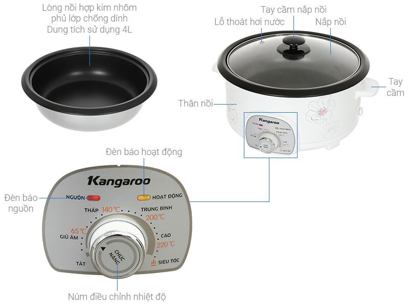 Nồi lẩu điện Kangaroo KG40EH2