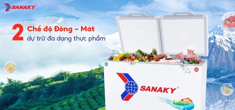 Tủ đông Sanaky 2 ngăn 360 lít VH-3699W2KD