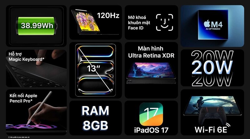 Máy tính bảng iPad Pro M4 13 inch (2024) Wifi 2TB