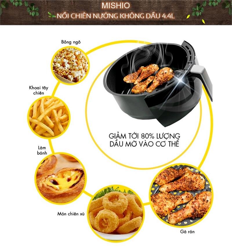 Nồi chiên không dầu 4,4L Mishio MK41