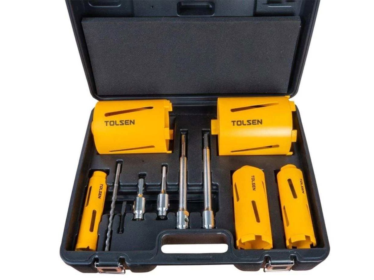 Bộ khoét lõi kim cương 11 chiếc Tolsen 75881 Bộ khoét lõi kim cương 11 chiếc Tolsen 75881