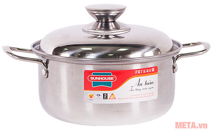 Bộ nồi inox 1 đáy Sunhouse SH223