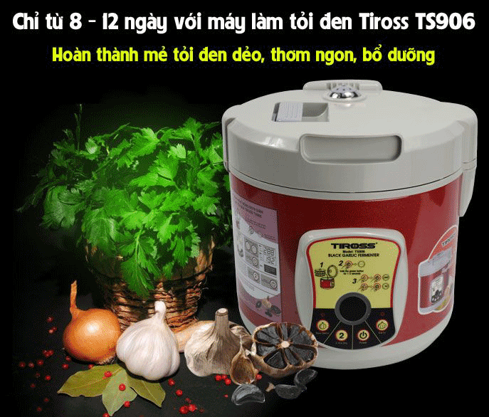 Máy làm tỏi đen TIROSS TS906, 90W (Màu đỏ mận) Máy làm tỏi đen TIROSS TS906, 90W (Màu đỏ mận)