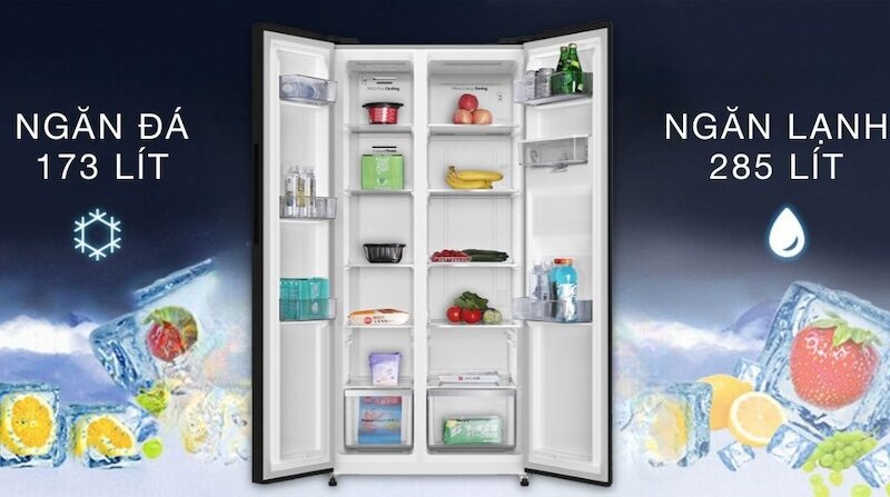 Tủ lạnh Casper RS-460PBW được trang bị bảng điều khiển cảm ứng bên ngoài cửa tủ