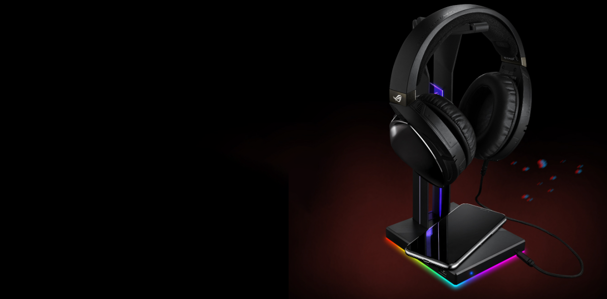 Giá treo tai nghe Asus ROG Throne Qi tích hợp sạc Qi
