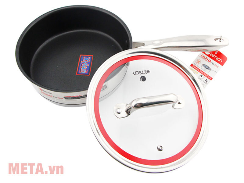 Chảo chống dính inox 304 có vung kính Elmich Praha EL3248 24cm