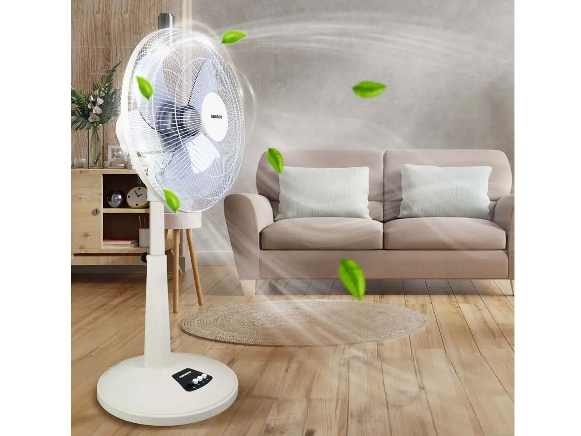 Quạt lửng Nanoco NLF1623 hoạt động với công suất 47W kết hợp lưu lượng gió lớn để làm mát hiệu quả