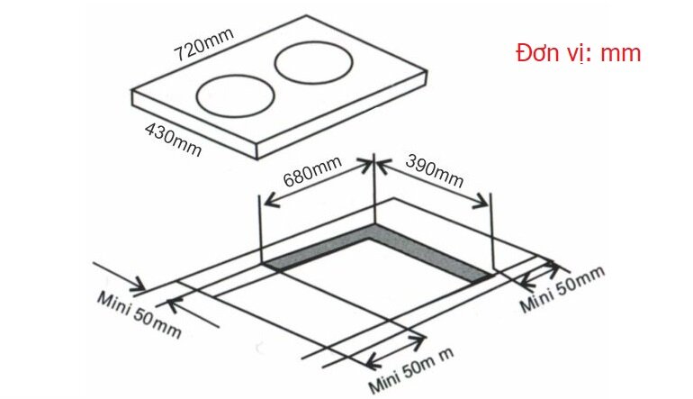 Bếp từ âm 2 vùng nấu Arber AB553