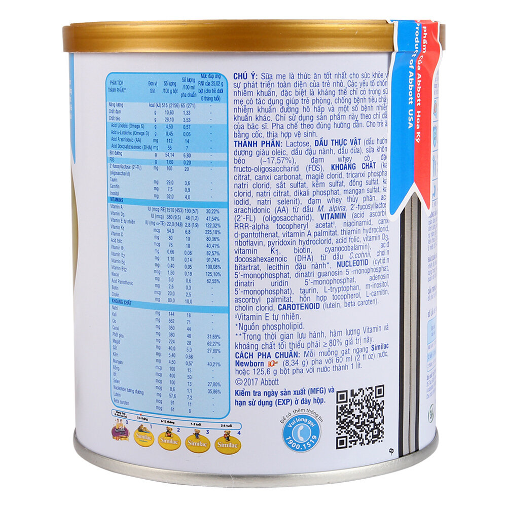  Sữa Similac số 1 Newborn 400g (0 - 6 tháng)