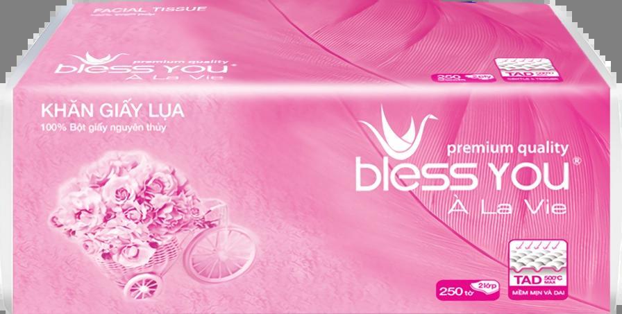 giấy lụa hộp 250 tờ 2 lớp bless you alavie
