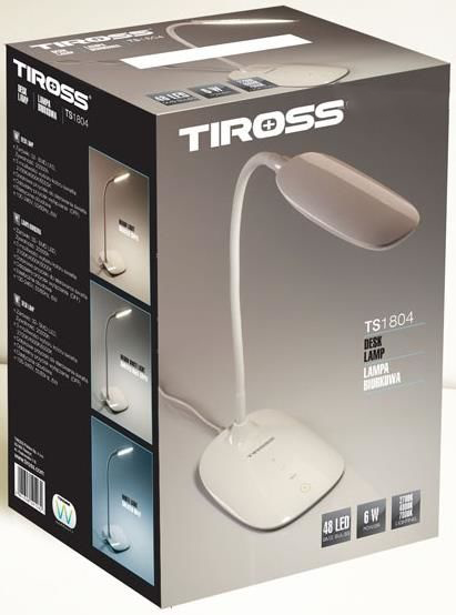 Đèn bàn cảm ứng ba màu ánh sáng Tiross 6W TS1804 màu sữa Đèn bàn cảm ứng ba màu ánh sáng Tiross 6W TS1804 màu sữa