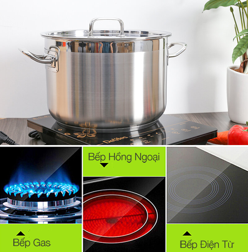 Nồi inox 3 đáy 28 cm Fivestar N28-3QB Nồi inox 3 đáy 28 cm Fivestar N28-3QB