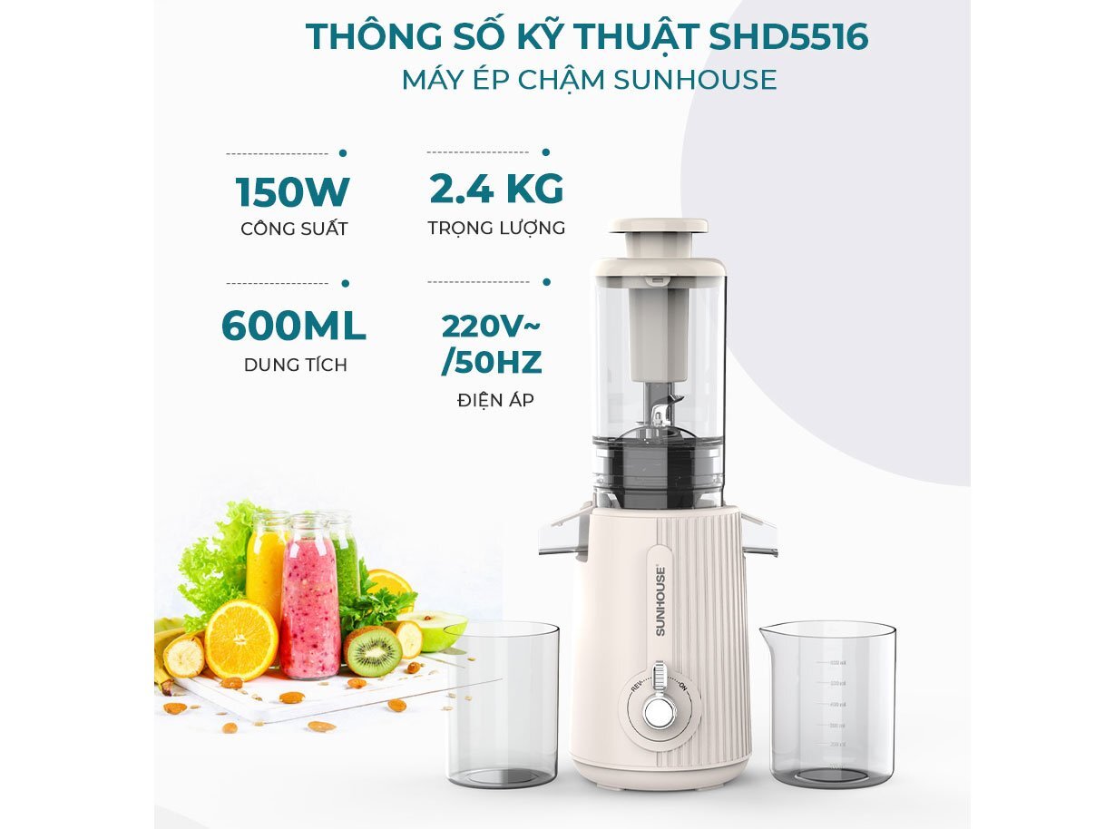Máy ép chậm Sunhouse SHD5516
