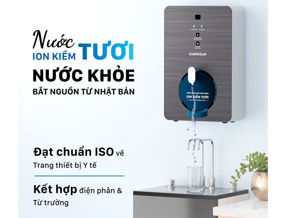 Máy biến đổi nước RO thành nước ion kiềm tươi Daikiosan 