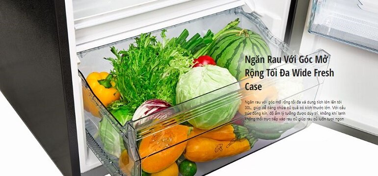 Ngăn rau quả lớn Wide Fresh Case của tủ lạnh Panasonic Inverter 326 lít NR-BL351GAVN