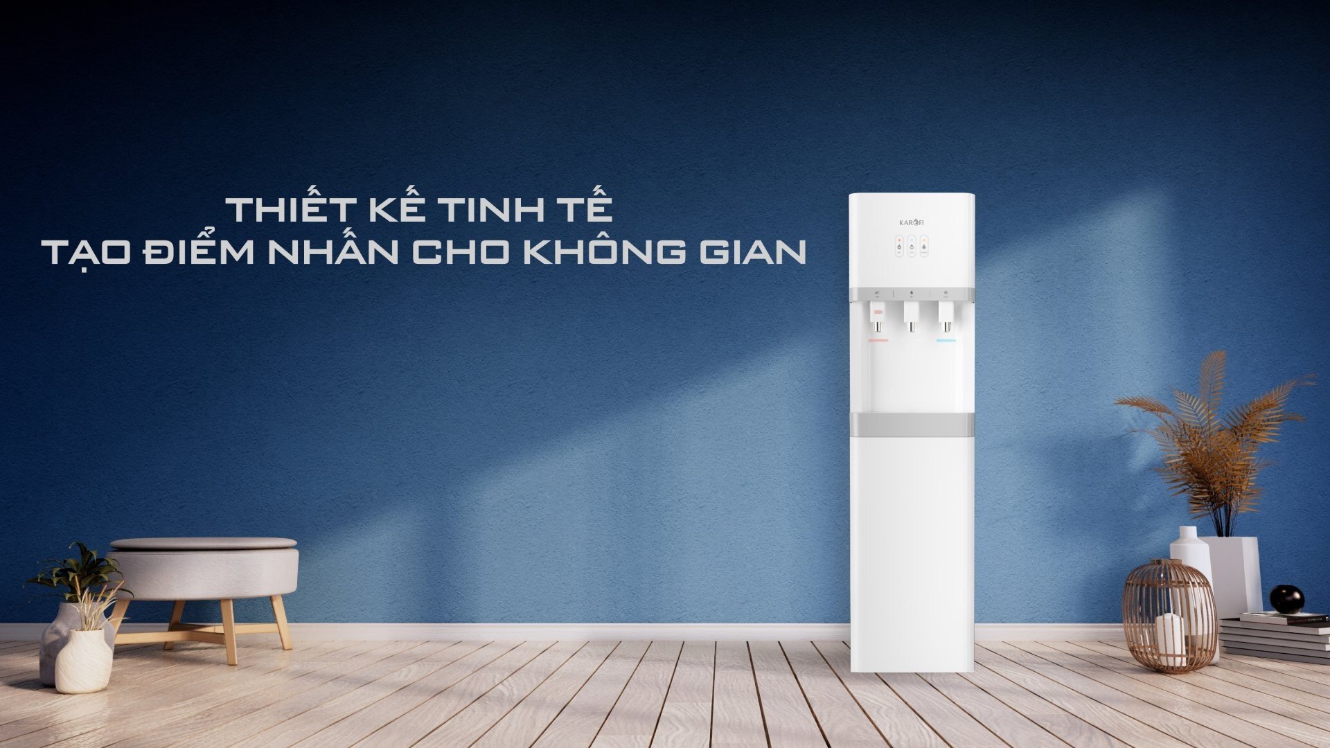 Máy lọc nước nóng lạnh Karofi HCV208RO có vỏ tủ đứng
