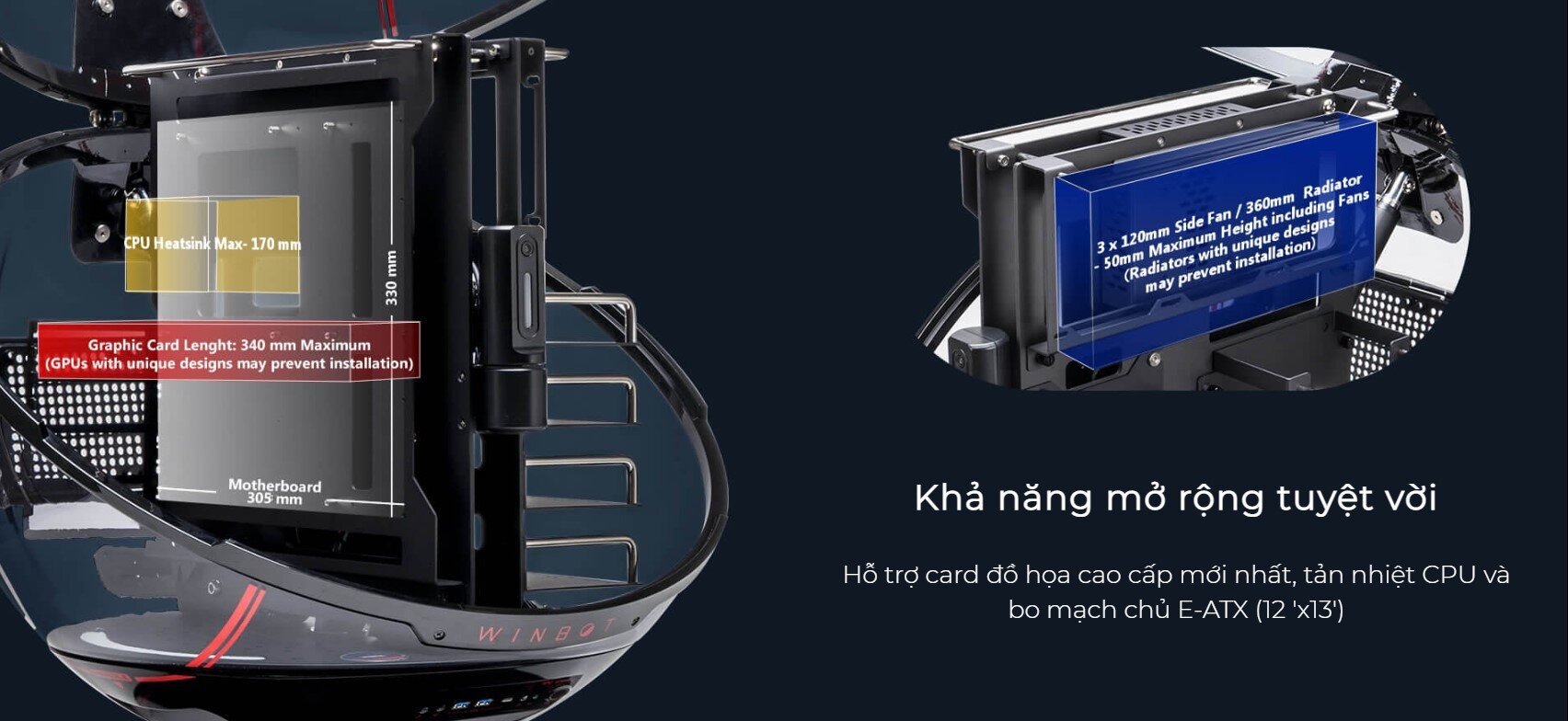 Vỏ Case In-Win WINBOT Black/Red - Ultra-rare Limited Edition