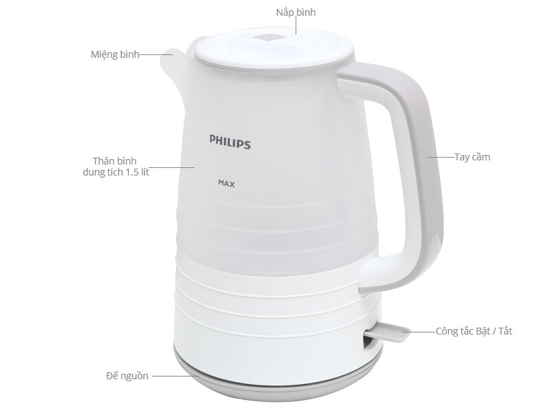 Bình đun siêu tốc Philips HD9334 1.5 lít
