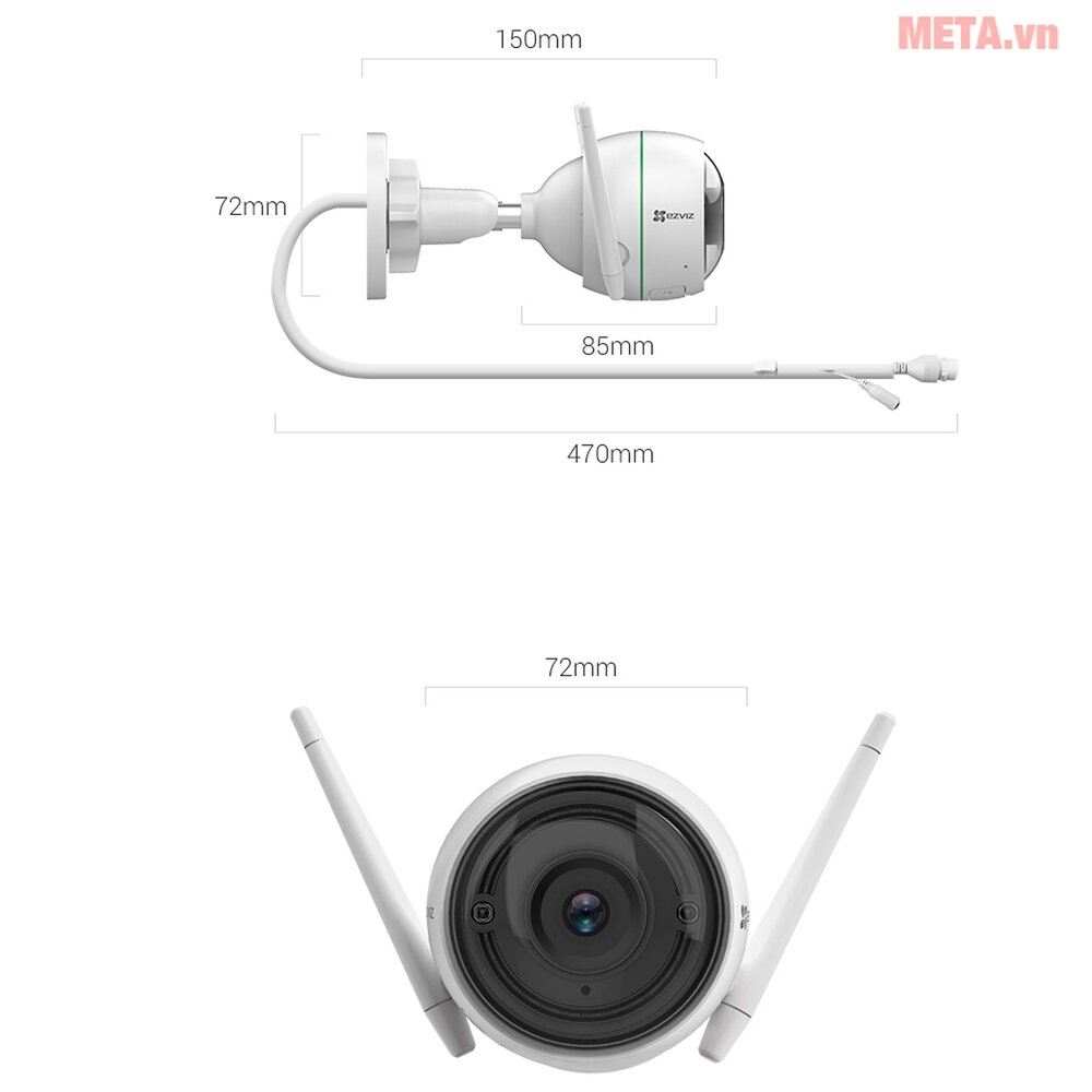 Camera wifi ngoài trời Ezviz CS-CV310-A0-1C2WFR (C3WN, 1080P)