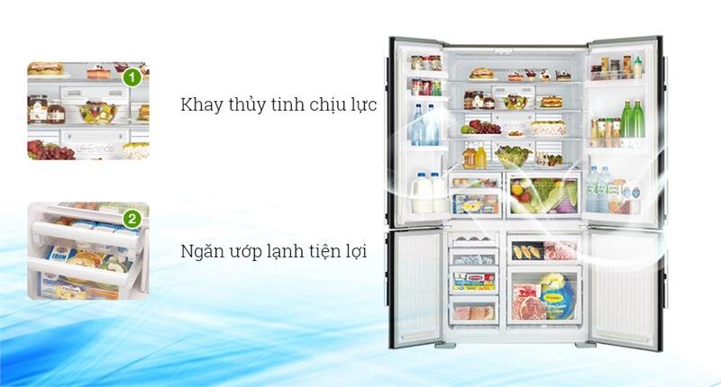 Tủ lạnh 4 cánh Mitsubishi MR-L78EH-BRW-V Inverter - 635L