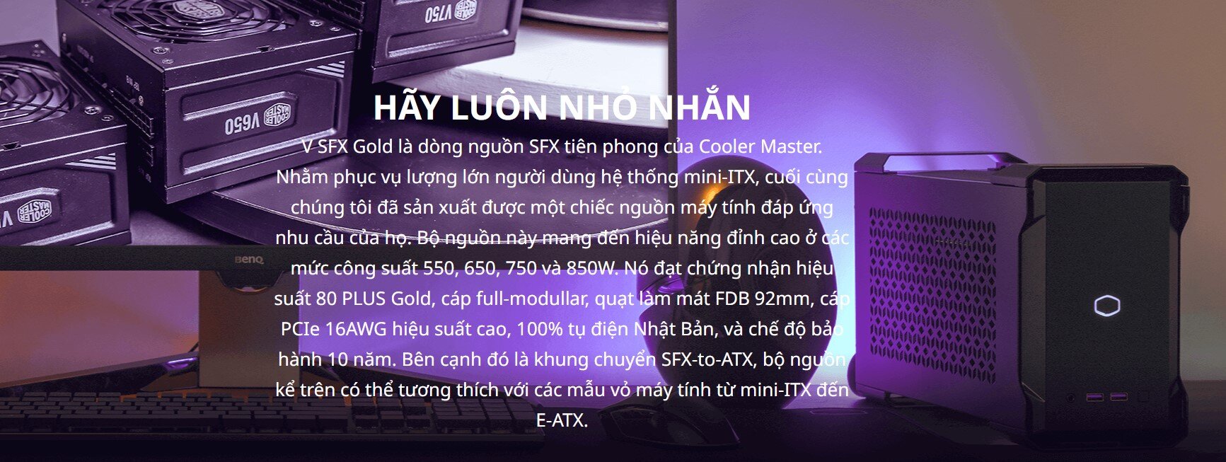 Nguồn máy tính Cooler Master 750W V SFX Gold (80 Plus Gold/Màu Đen)
