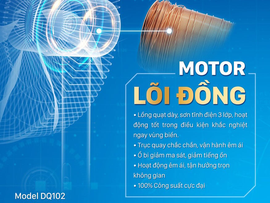 Quạt đứng có động cơ dây đồng Quạt đứng
