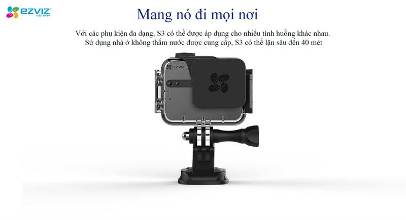 Camera thể thao EZVIZ CS-SP206-C0-68WFBS S3 Starter Kit 4K Xám Camera thể thao EZVIZ CS-SP206-C0-68WFBS S3 Starter Kit 4K Xám