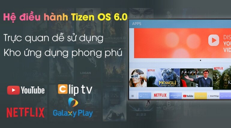 Smart Tivi Samsung 65 inch 4K UA65AU8100 hệ điều hành