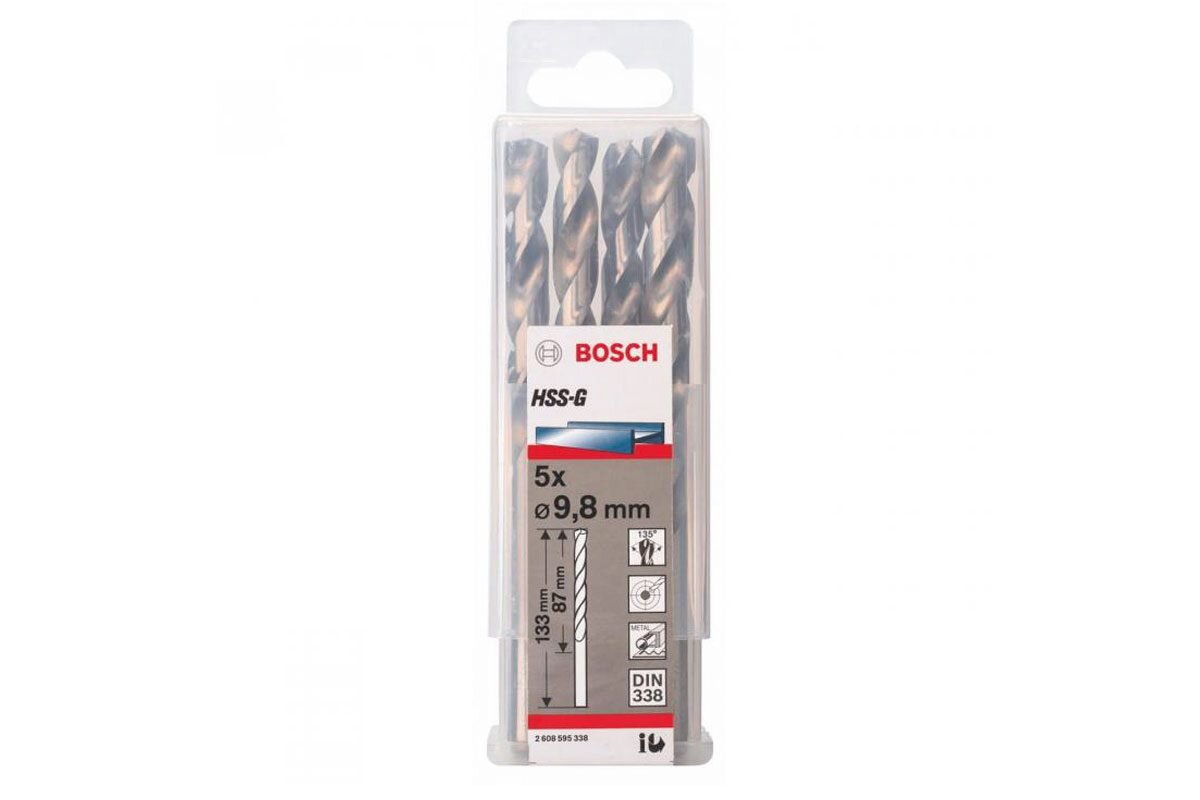 Mũi khoan sắt HSS-G 9.8mm (hộp 5 mũi) Bosch 2608595338