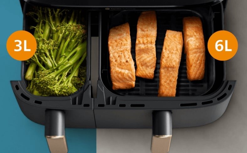 Nồi chiên không dầu Philips NA352/00 dung tích 9 lít với 2 khay chiên riêng biệt