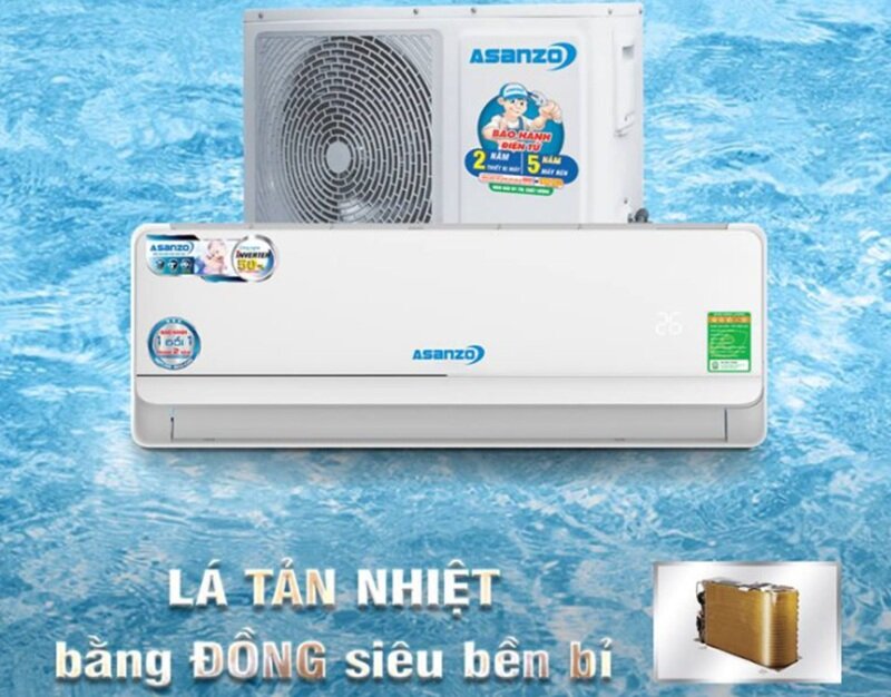 Điều Hòa Asanzo 9000 BTU 1 Chiều Inverter K09A Gas R-410A